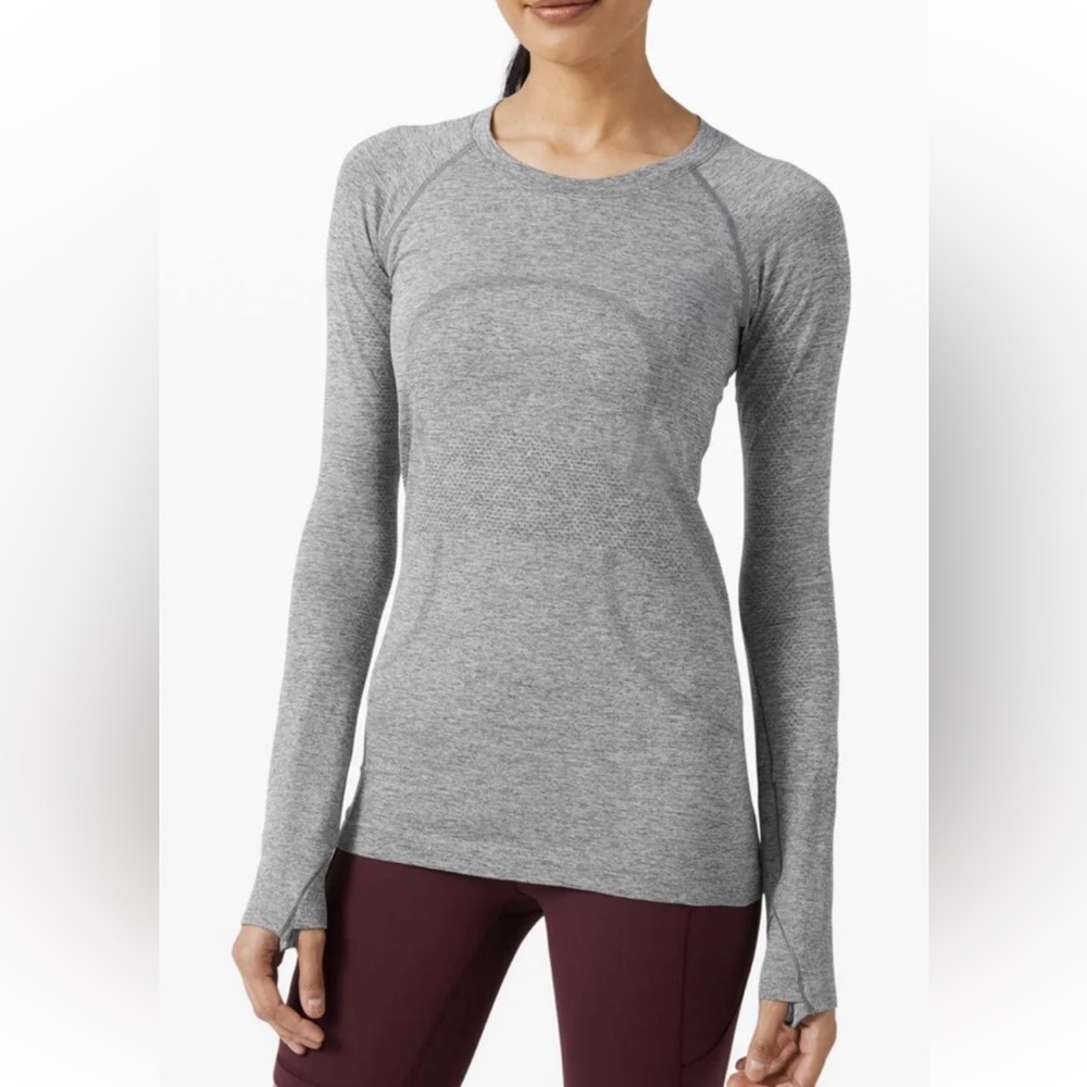 Lululemon Shirt Womens Size 10 Gray Swiftly Tech Long Sleeve 2 LW3DFLS